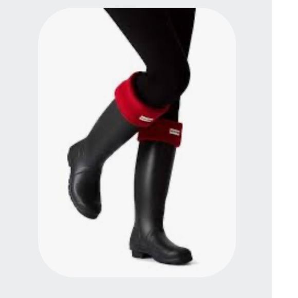 Hunter Recycled Fleece Red Tall Boot Socks, Medium - Picture 1 of 8